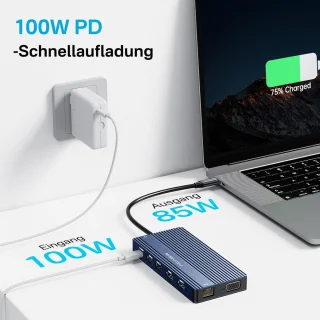 SnelShoppen docking station USB C 14-in-1 voor laptop