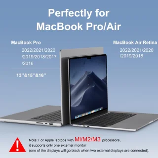 SnelShoppen docking station voor MacBook Pro/Air, USB-C dual monitor hub