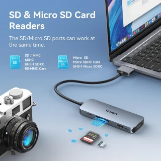 SnelShoppen docking station voor MacBook Pro/Air, USB-C dual monitor hub