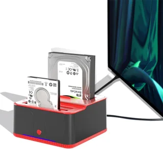SnelShoppen dual-bay docking station USB Type C voor 2.5"/3.5" SATA HDD/SSD