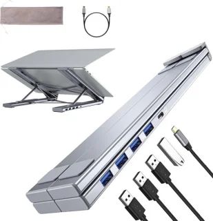 SnelShoppen laptop stand met docking station