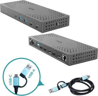 SnelShoppen - USB 3.0/USB-C 4K Triple Monitor Dockingstation G2 100W - Multi-Monitor Hub voor Laptop, Desktop, Mac, HDMI, VGA, DisplayPort, Snelle Geg