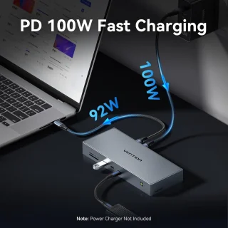 SnelShoppen usb c docking station 11-in-1 voor MacBook Pro/Air/Mini M1/M2/M3/M4