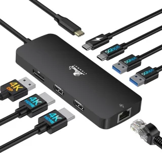 SnelShoppen USB C docking station 8 in 1