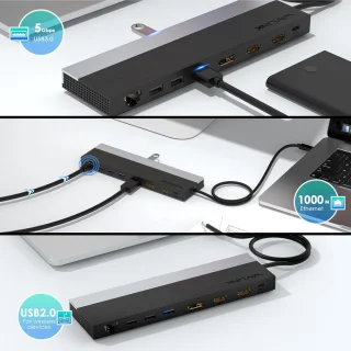 SnelShoppen USB-C docking station voor 3 monitoren