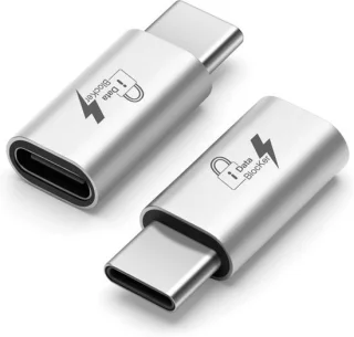 SnelShoppen - USB-C naar C Data Blocker (2-pack), zilver