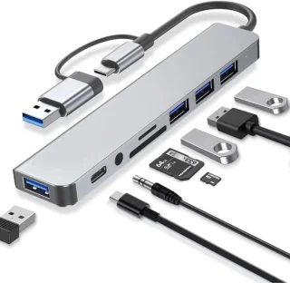 SNJY® USB-C Docking Station voor laptop - Grijs
