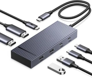 SNJY® USB-C Docking Station voor laptop - Zwart