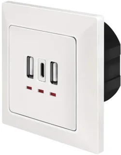 Solidchoice Flush Mount Box met 2x usb-a en 1x usb-c oplaadpoort
