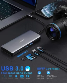 Sounix USB C Docking Station 10-in-1 Grijs
