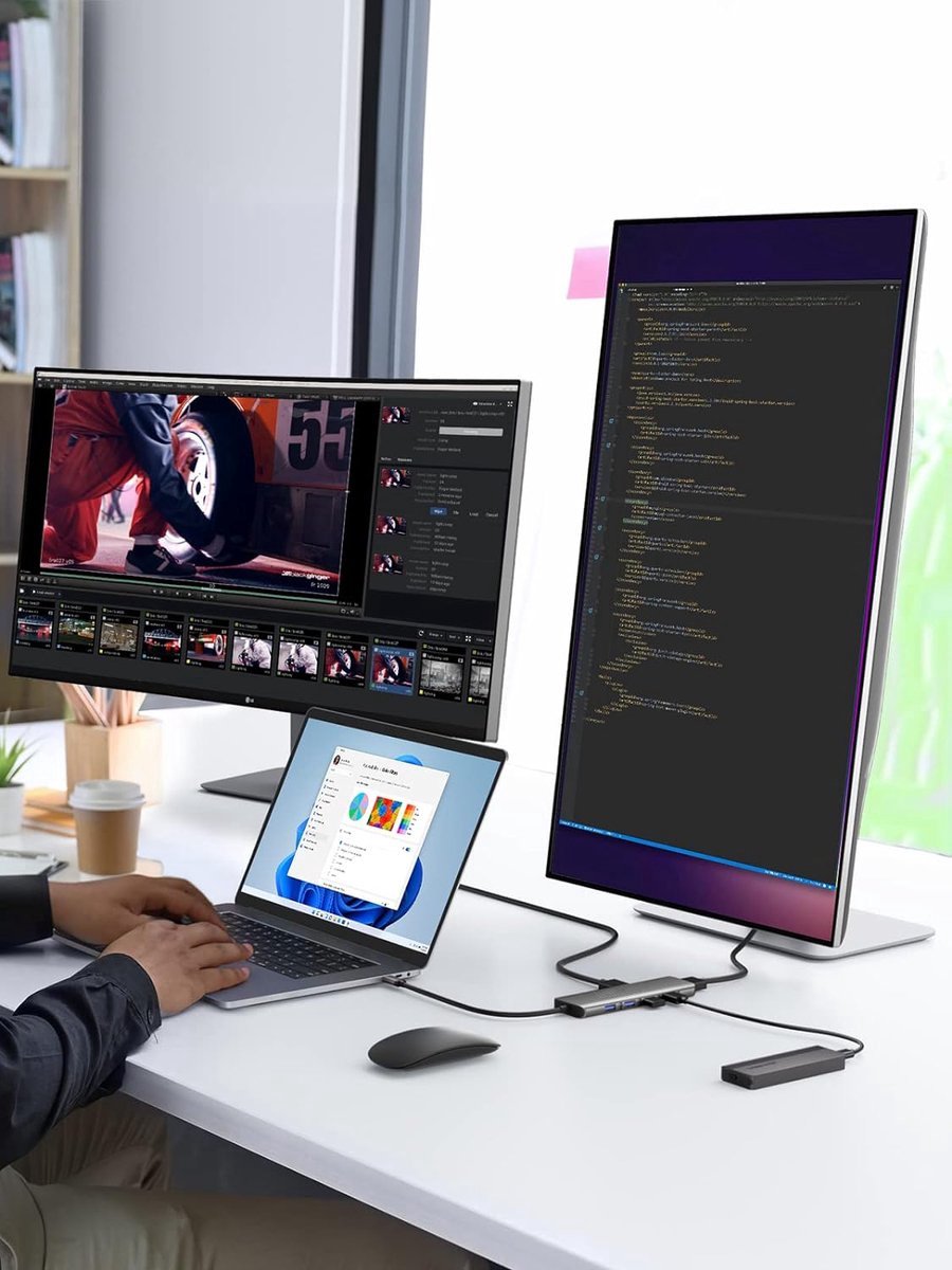 Sounix USB C Docking Station 10-in-1 Grijs