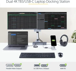 Startech TB3CDK2DHUE 3-Port USB Hub
