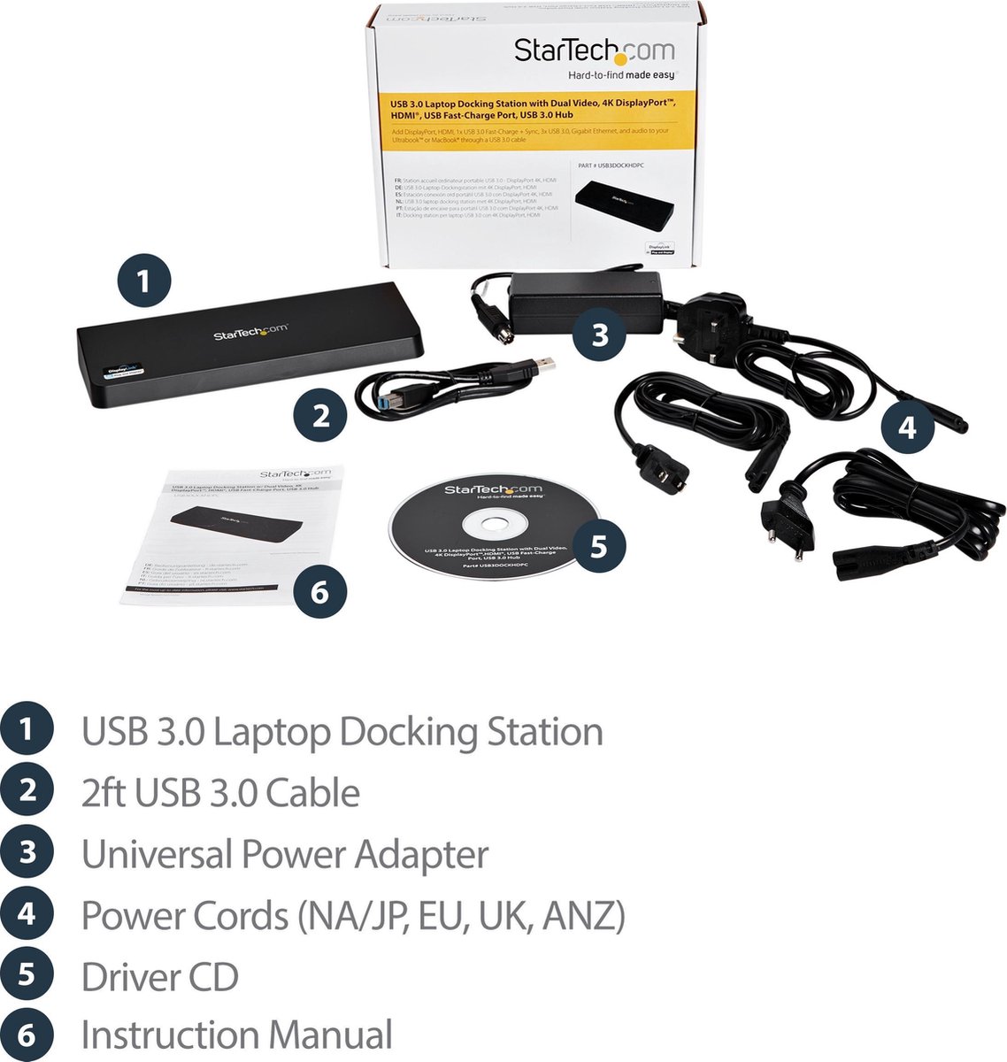 StarTech USB 3.0 Docking Station met HDMI en DisplayPort