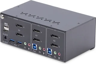 StarTech.com P2DD46A2-KVM-Switch 2-Port Dual-Monitor DisplayPort 4K 60Hz