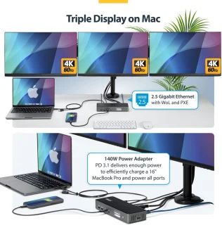 StarTech.com USB-C Triple-Monitor Dockingstation