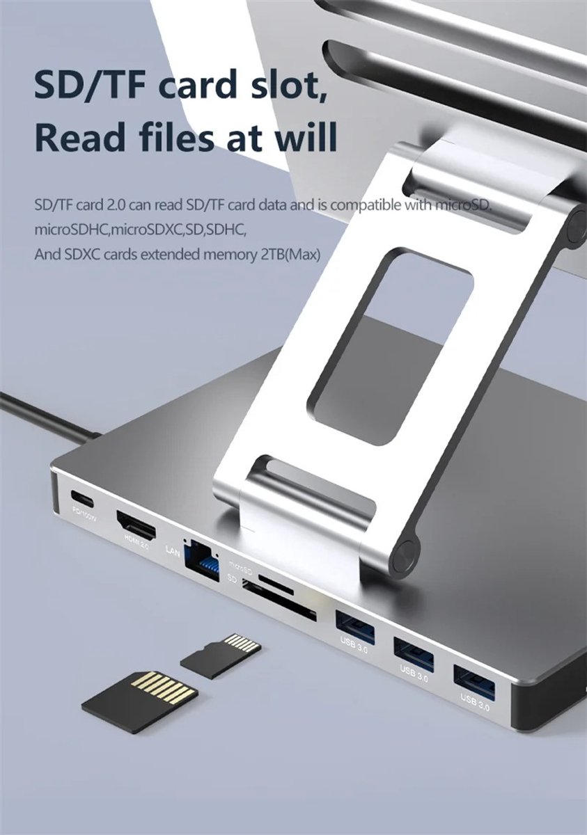 Stemily 11-in-1 Docking Station USB-C & USB 3.0