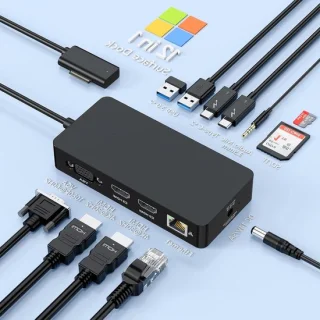 Surface docking station voor laptop, zwart