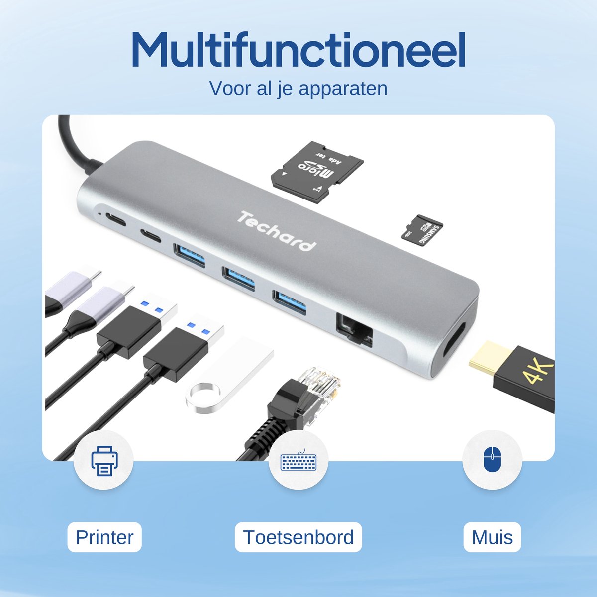 Techard 9-in-1 USB-C Hub Docking Station 2025