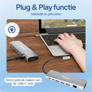 Techard 9-in-1 USB-C Hub Docking Station 2025
