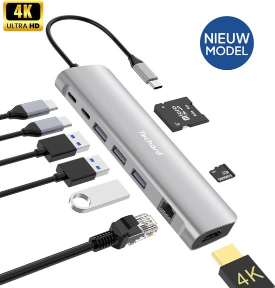 Techard 9-in-1 USB-C Hub Docking Station 2025
