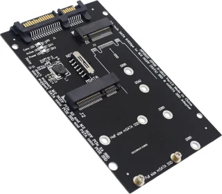 TH02 M.2 SSD naar SATA Adapter B+M Key Zwart