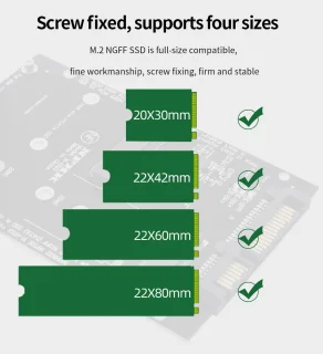 TH02 M.2 SSD naar SATA Adapter B+M Key Zwart