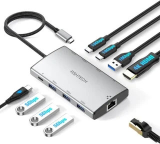 Thijox 9-in-1 usb-c hub docking station