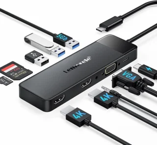 Thijox usb c docking station hub 10 in 1