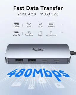 Thijox usb c dockingstation 8 in 1 multiport adapter