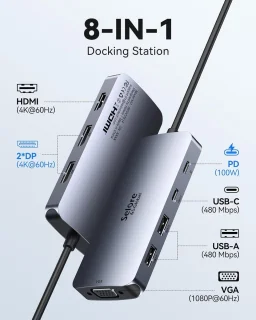 Thijox usb c dockingstation 8 in 1 multiport adapter