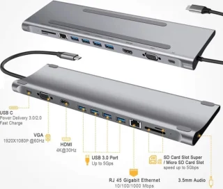T'nB DOCKUSBC11 Laptop Dock USB-C Zilver