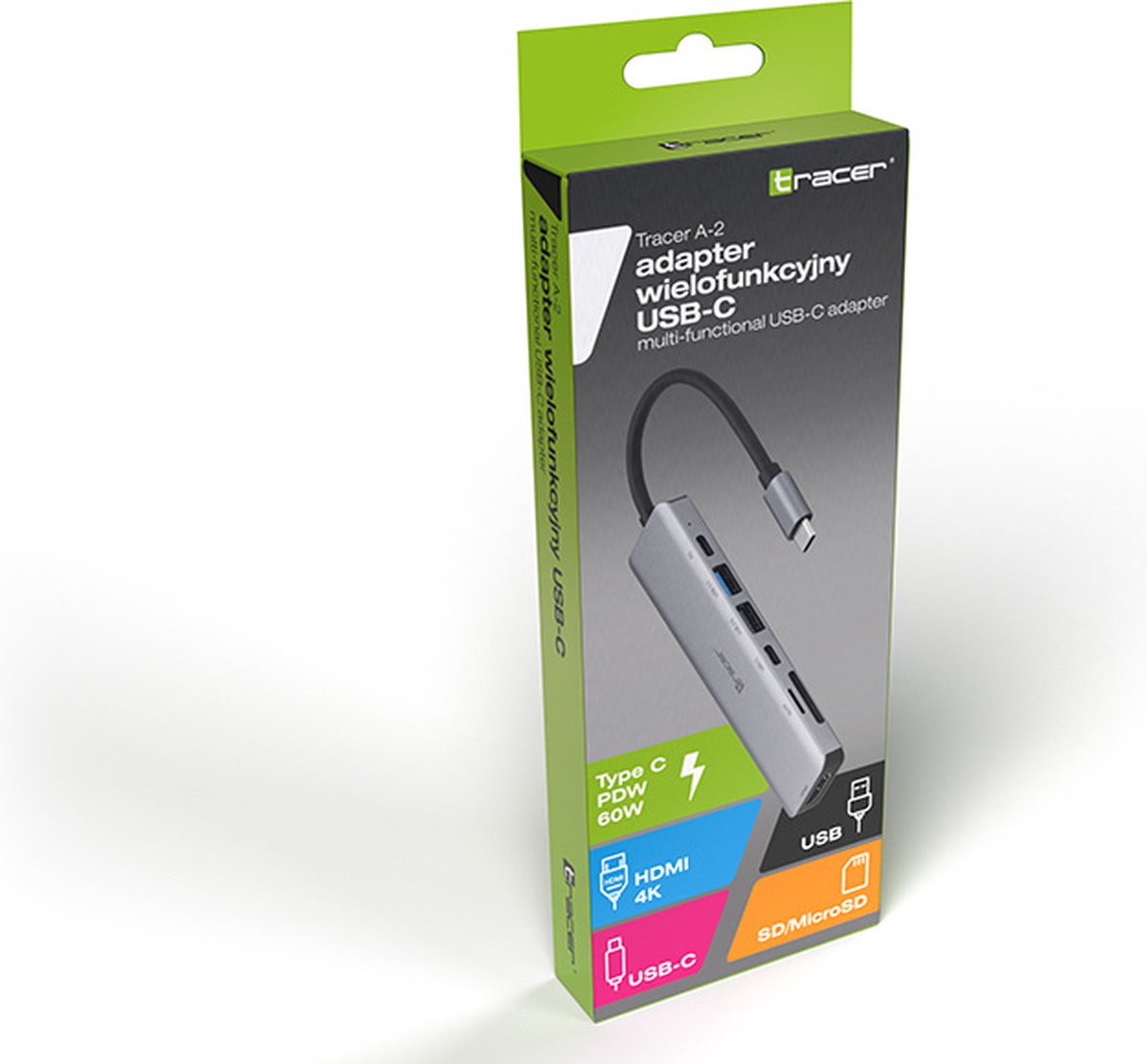 Tracer Adapter USB-C met HDMI en kaartlezer