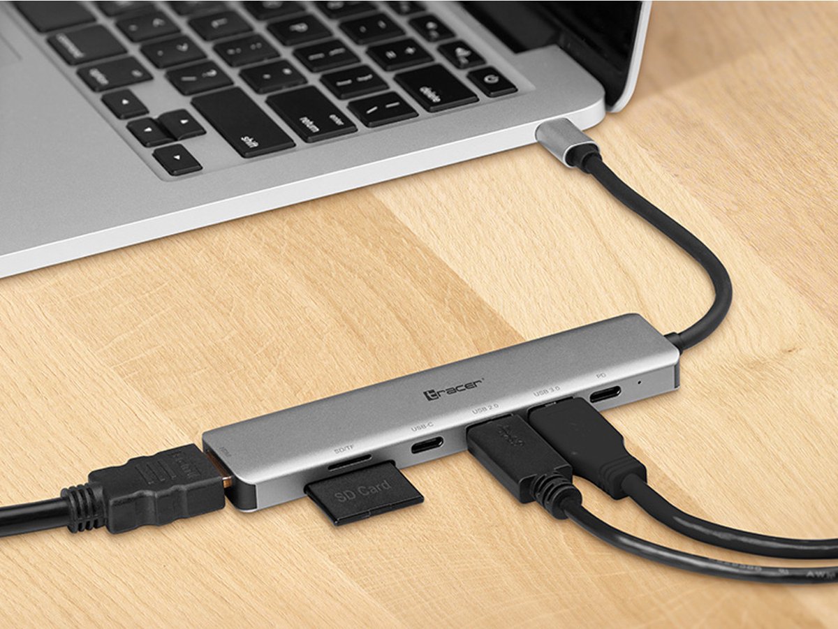 Tracer Adapter USB-C met HDMI en kaartlezer