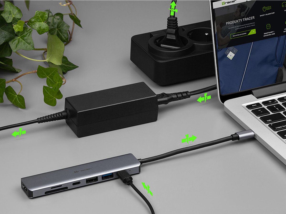 Tracer Adapter USB-C met HDMI en kaartlezer