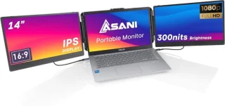 Tri-screen monitor voor laptops