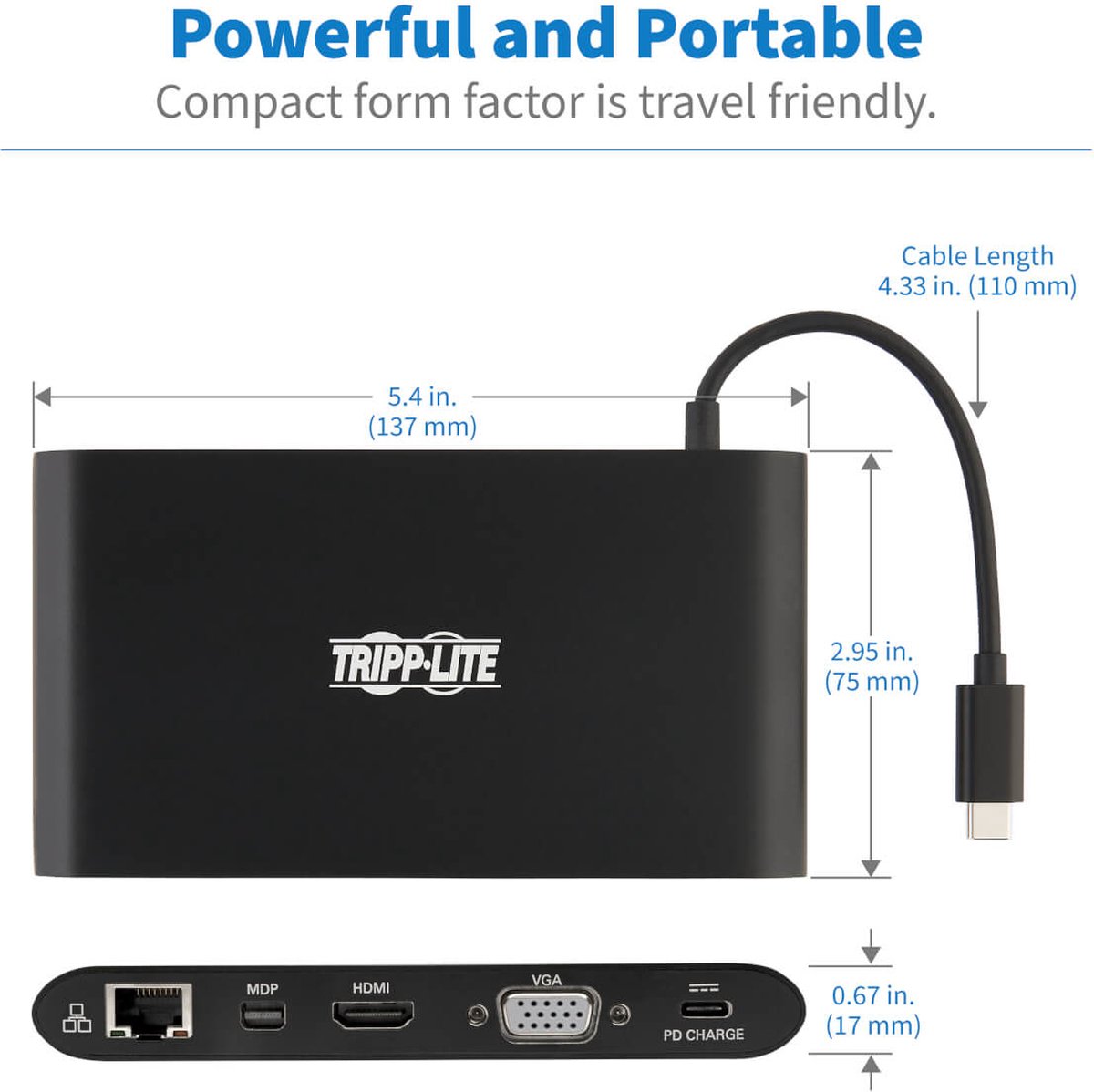 Tripp-Lite U442-DOCK1-B USB-C Laptop Docking Station Black