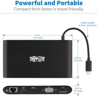 Tripp-Lite U442-DOCK1-B USB-C Laptop Docking Station Black