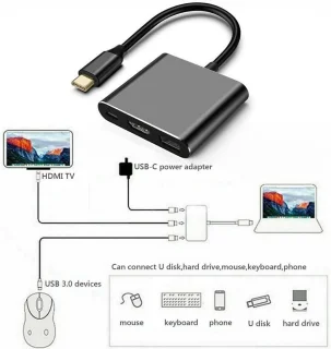 Type-C-adapter - converterhub - grijs