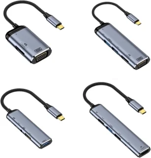 Type C adapter - docking station - zwart