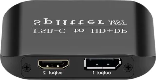 Type-C adapter splitterstation zwart