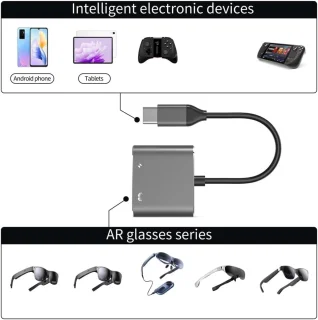 Type-C Docking Hub - AR Oplaadadapter - Snelle Dataoverdracht - PD100W Snelladen - 4K60Hz Uitvoer - Spacegrijs