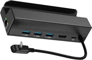 Type C docking station hub, zwart