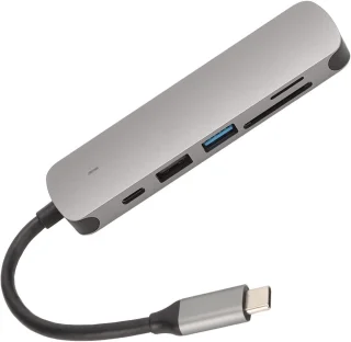 Type C dockingstation - USB-hubadapter - zilver