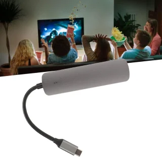 Type C dockingstation - USB-hubadapter - zilver