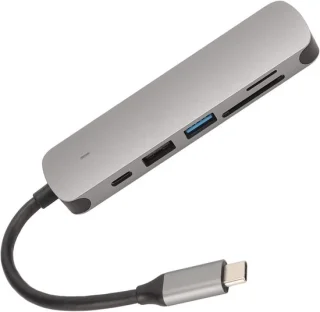 Type C dockingstation - USB-hubadapter - zilver