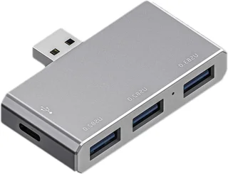 Type C hub 4-in-1 dock - 14,9 x 8,5 cm - zilver