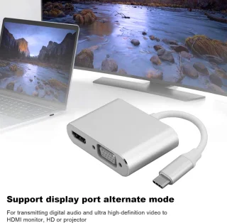 Type-C Hub Adapter Dock - Zilver