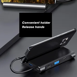 Type C hub docking station grijs