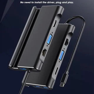 Type C hub docking station grijs