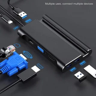 Type C hub docking station grijs
